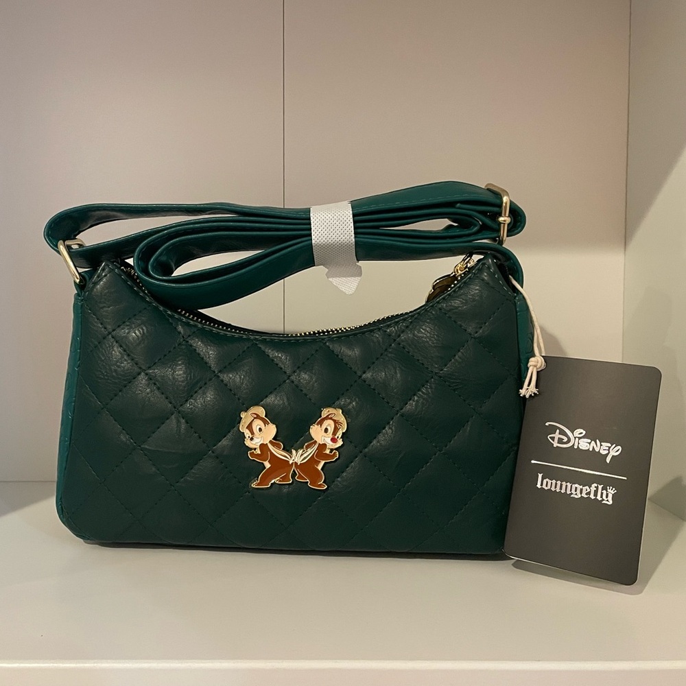 NWT Loungefly Disney Chip and Dale Quilted Shoulder Bag